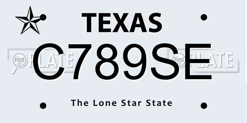 C789SE Texas License Plate