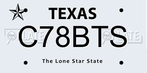C78BTS Texas License Plate