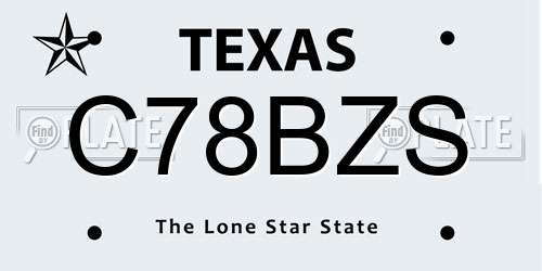 C78BZS Texas License Plate