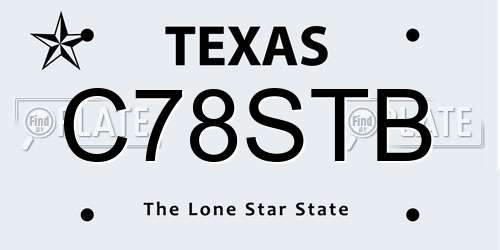 C78STB Texas License Plate