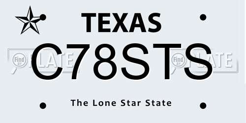 C78STS Texas License Plate