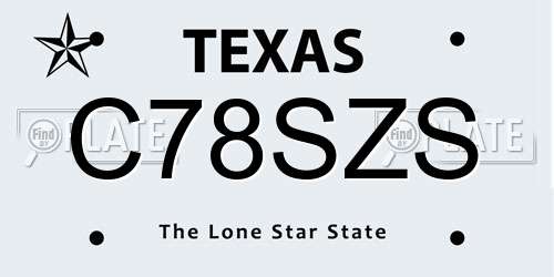 C78SZS Texas License Plate