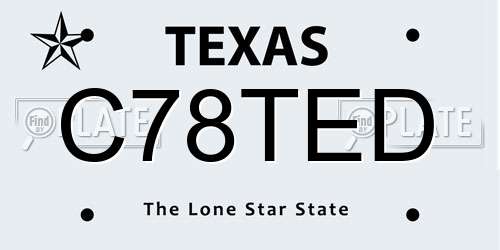 C78TED Texas License Plate