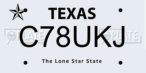 C78UKJ Texas License Plate