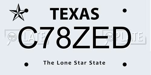 C78ZED Texas License Plate