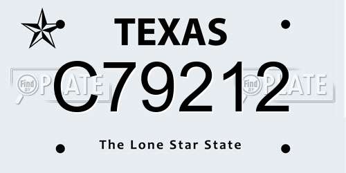 C79212 Texas License Plate