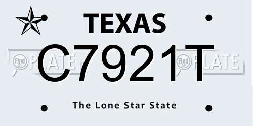 C7921T Texas License Plate