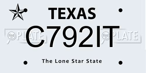 C792IT Texas License Plate