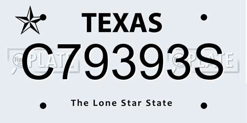 C79393S Texas License Plate