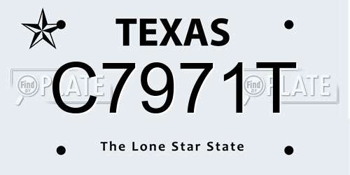 C7971T Texas License Plate