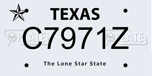 C7971Z Texas License Plate