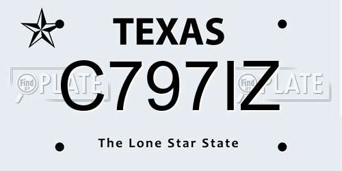 C797IZ Texas License Plate