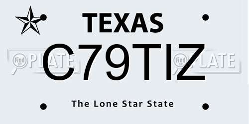 C79TIZ Texas License Plate