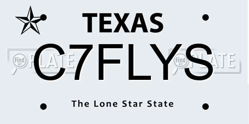 C7FLYS Texas License Plate