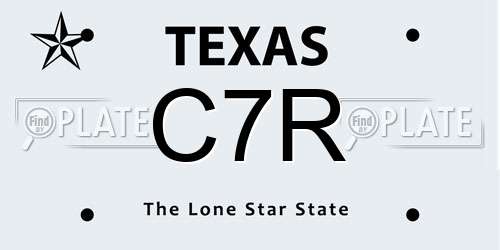 C7R Texas License Plate