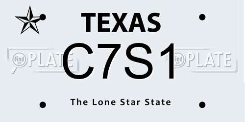 C7S1 Texas License Plate