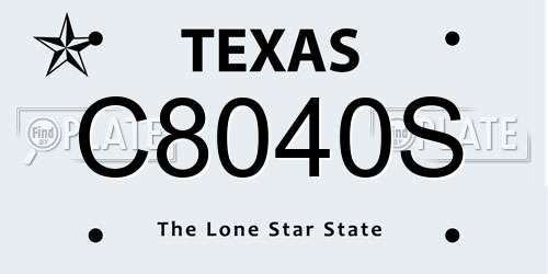 C8040S Texas License Plate