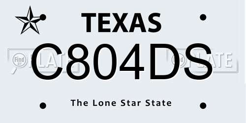 C804DS Texas License Plate