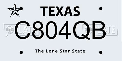 C804QB Texas License Plate