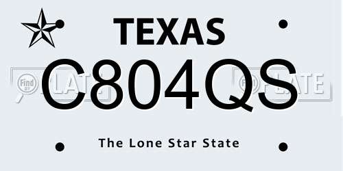 C804QS Texas License Plate