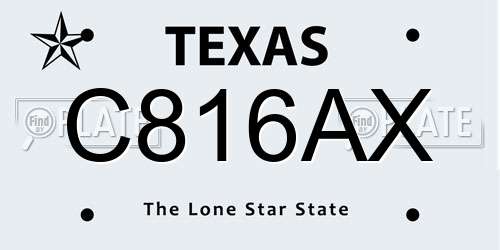 C816AX Texas License Plate