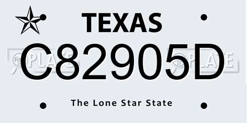 C82905D Texas License Plate
