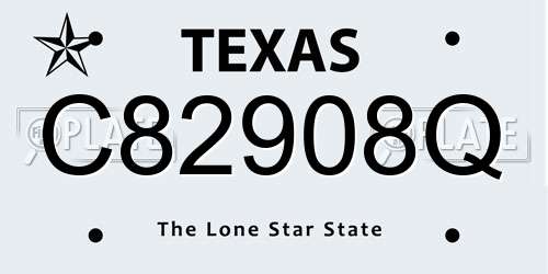 C82908Q Texas License Plate