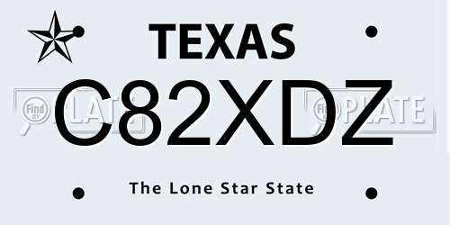 C82XDZ Texas License Plate