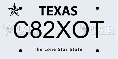 C82XOT Texas License Plate