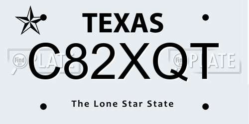 C82XQT Texas License Plate