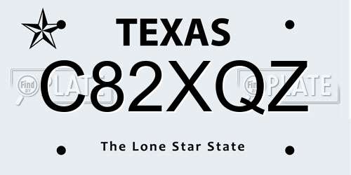 C82XQZ Texas License Plate