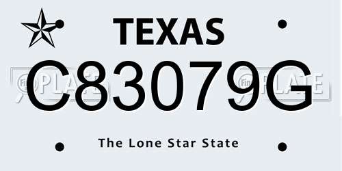 C83079G Texas License Plate