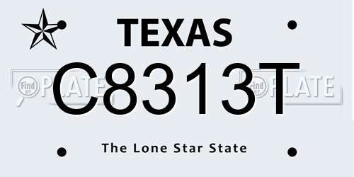 C8313T Texas License Plate