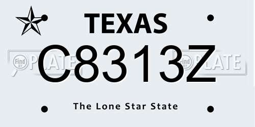 C8313Z Texas License Plate