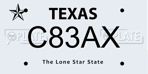 C83AX Texas License Plate