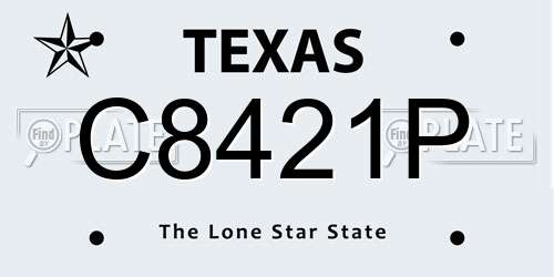 C8421P Texas License Plate