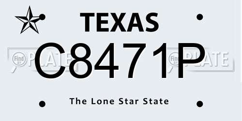 C8471P Texas License Plate