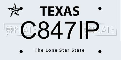 C847IP Texas License Plate