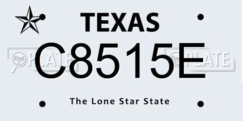 C8515E Texas License Plate