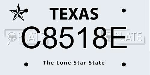 C8518E Texas License Plate