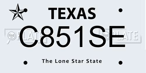C851SE Texas License Plate
