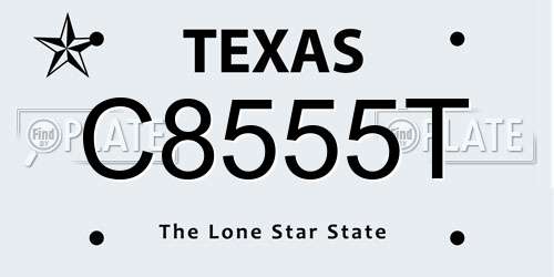 C8555T Texas License Plate