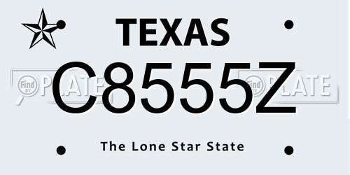 C8555Z Texas License Plate
