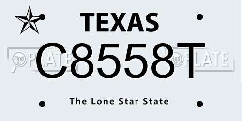 C8558T Texas License Plate