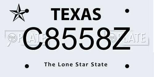 C8558Z Texas License Plate