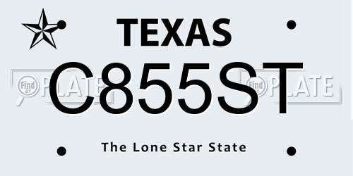 C855ST Texas License Plate