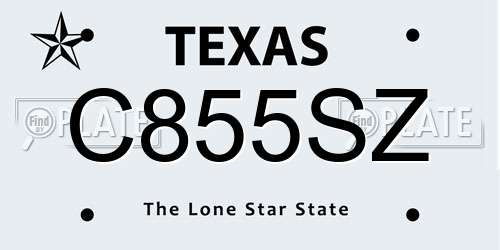 C855SZ Texas License Plate