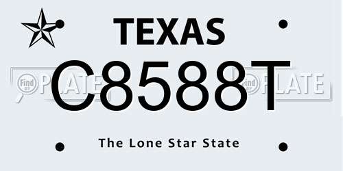C8588T Texas License Plate