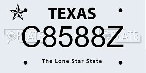 C8588Z Texas License Plate