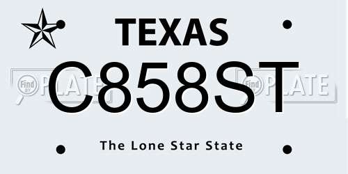 C858ST Texas License Plate
